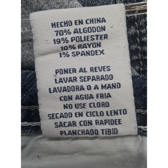 Revolt blue Jeans distressed embroidered Rhinestone Lace stretch Flap Pcks Sz 13 - Picture 12 of 12